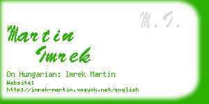 martin imrek business card